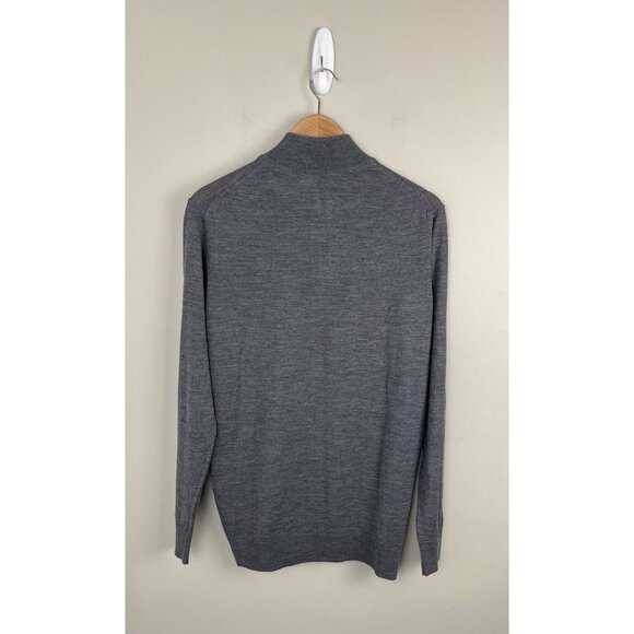 Garnet Clothiers Mens Quarter Zip Merino Wool Sweater Gray‎ Sz L (?) - Picture 2 of 7